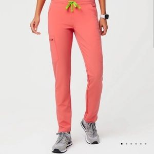 Figs Hot Coral Yola Medium Regular Scrub Pants